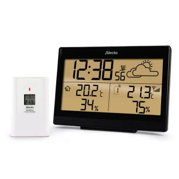 Alecto WS-2300 Weather Station with Wireless Sensor, Black
