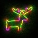 LED Neon Moose Sign Forever Light FLNE12 USB and Battery Powered Wall Decor, Multicolor