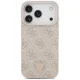 Guess iPhone 17 Pro Case Leather 4G Triangle Strass MagSafe, Pink