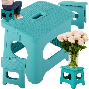 Durable Folding Plastic Step Stool with Handle for Kitchen and Travel, Different colors