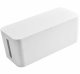 Dustproof Cable Storage and Management Box with Lid Cord Organizer, White