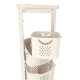 Floor Standing Three Deck Organizer Storage Baskets for Bathroom Kitchen on Wheels |