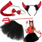 Girls Devil Costume for Halloween Dress Up with Accessories