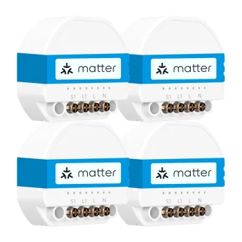 Meross MSS815MA-UN Smart Wi-Fi In-Wall Switch Matter, 4-Pack
