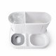 Gravity Pet Feeder and Water Dispenser 2-in-1 for Cats and Dogs, Gray White