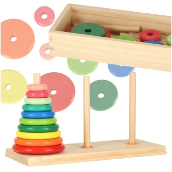 Wooden Educational Puzzle Toy, Tower of Hanoiwith Ring Pyramid