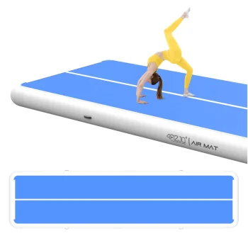Inflatable Gymnastics Air Track Mat 4FIZJO AirTrack PRO 8x2x0.3 m with Pump, Blue