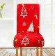 Stretch Christmas Dining Chair Cover with Tree Pattern, Red