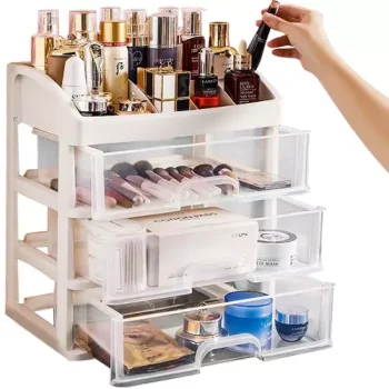 Soulima 19357 Cosmetics Organizer, Transparent/White