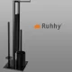 Toilet Paper Stand with Brush and Holder, Matte Black