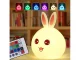 Kids Bunny Night Light with RGB LED, Remote and USB