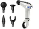 Back and Body Massage Gun with 4 Attachments, 30W, White