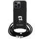 Karl Lagerfeld iPhone 15 Pro Max Case Crossbody Saffiano Monogram, Black