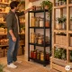 ModernHome 4-Tier Storage Shelving Unit, 61 x 30 x 131 cm, Black