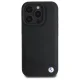 BMW iPhone 16 Pro Max Case Sign Leather Crossing Lines Pattern, Black