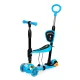 ECOTOYS 3-in-1 Toddler Scooter with Seat and LED Light-Up Wheels, Blue