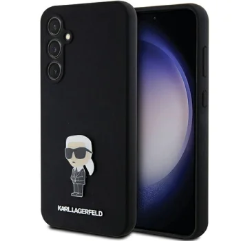 Karl Lagerfeld Samsung Galaxy S23 FE Case Silicone Ikonik Metal Pin, Black