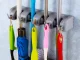Wall Mounted Broom and Tool Holder Organizer, Grey