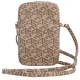 Guess Zip GCube Bottom Stripe Phone Bag - Brown