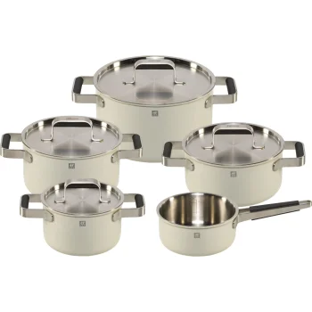 Zwilling Pure Cookware Set 5-Piece 18/10 Stainless Steel Ivory