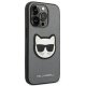 Karl Lagerfeld Saffiano Choupette Head Patch vāciņš iPhone 14 Pro Max - Sudraba