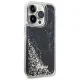 Guess iPhone 14 Pro Case Liquid Glitter Marble, Black