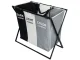 Freestanding 3-Compartment Laundry Basket Organizer 135 L, Foldable, Black/White/Grey