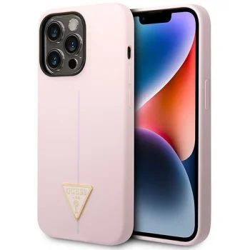 Dėklas Guess Silicone Triangle iPhone 14 Pro 6.1", violetinis