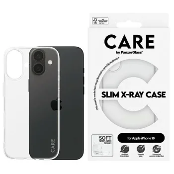 CARE by PanzerGlass iPhone 16 Case X-Ray Soft Basic, Transparent