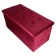 Folding Velvet Storage Ottoman Bench 77x38x37 cm, Burgundy