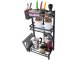 3-Tier Kitchen Counter Organizer, Standing Spice Rack, Loft Style, Black