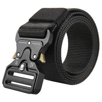 Tactical Belt with Quick Release Buckle, 130 cm, Black