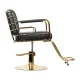 Gabbiano Prato Hairdressing Chair, Black with Gold Base
