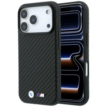BMW M Carbon Metal Logo MagSafe Case for iPhone 18 Pro Max - Black