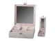 White Jewelry and Watch Box with Mirror, 25.5x25x8.5 cm
