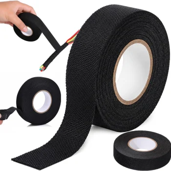 Fabric Electrical Tape for Wires 19mm x 25m, Black
