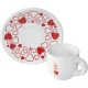 Bialetti Moka Heart Espresso Cups with Saucers, Set of 2