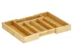 Bamboo Cutlery Drawer Organizer, 7 Compartments, 27-39cm