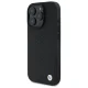 BMW iPhone 16 Pro Case Sign Leather Diamond Metal Logo MagSafe, Black