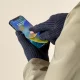 Braided Phone Gloves with Finger Cut-Outs - Black
