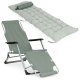 Garden Beach Lounger 2-in-1 with Cushion MultiGarden, Grey