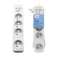 Philips 4 Outlet Power Strip with 10 ft Extension Cord and Power Switch, white