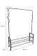 ModernHome Metal Garment Rack on Wheels with 2 Shelves, Black