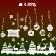 Ruhhy Christmas Window Stickers, 34 cm