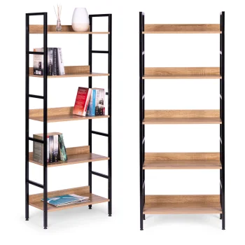 Modernhome Loft Style Shelving Unit, 5 Shelves, 160 cm, Metal/MDF