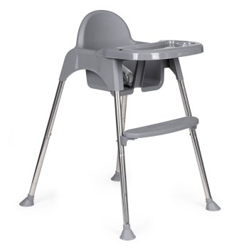 ECOTOYS 2-in-1 Convertible High Chair with Removable Tray, Grey