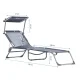 MultiGarden Garden Sun Lounger with Adjustable Canopy, Grey