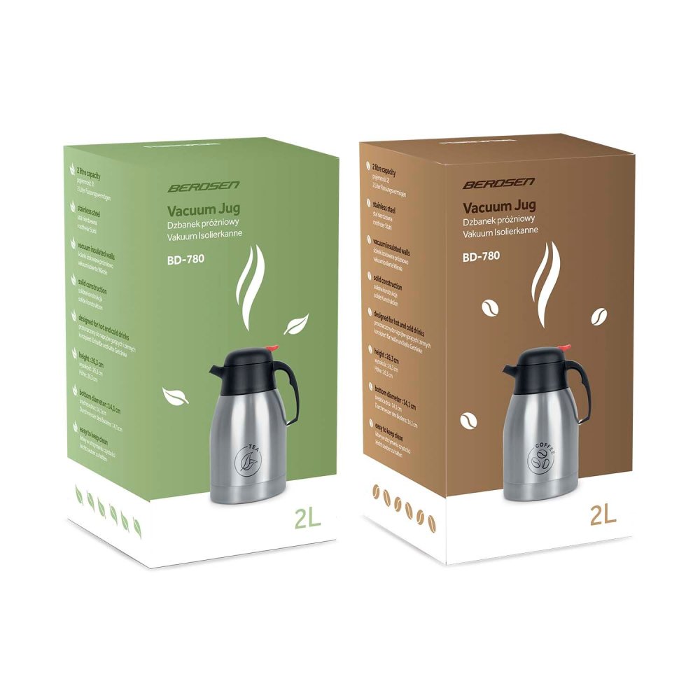 Vacuum Jugs for Coffee and Tea Berdsen BD-780, 2L each, Set of 2 Pcs (1)