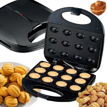 Electric Nut Cookie Maker 12 Halves 750W, Black