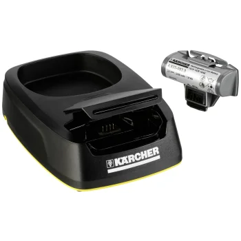 Kärcher Charging Station and Rechargeable Battery for WV 5 Plus / WV 5 Premium, Black